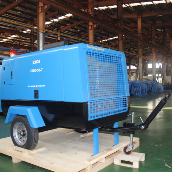 Portable Heavy Duty Screw Air Compressor Driven by Diesel