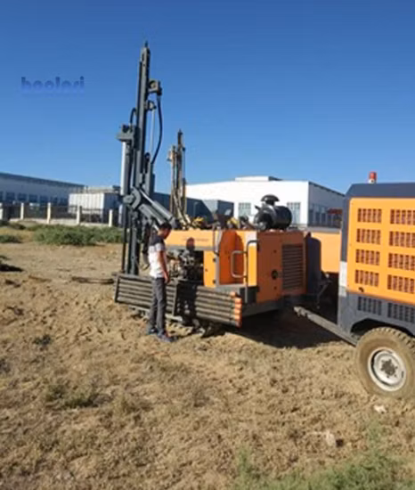 Plate-forme de forage de surface puissance nominale 58kw profondeur de forage portative 30m plate-forme de forage DTH minière pour le Nigeria